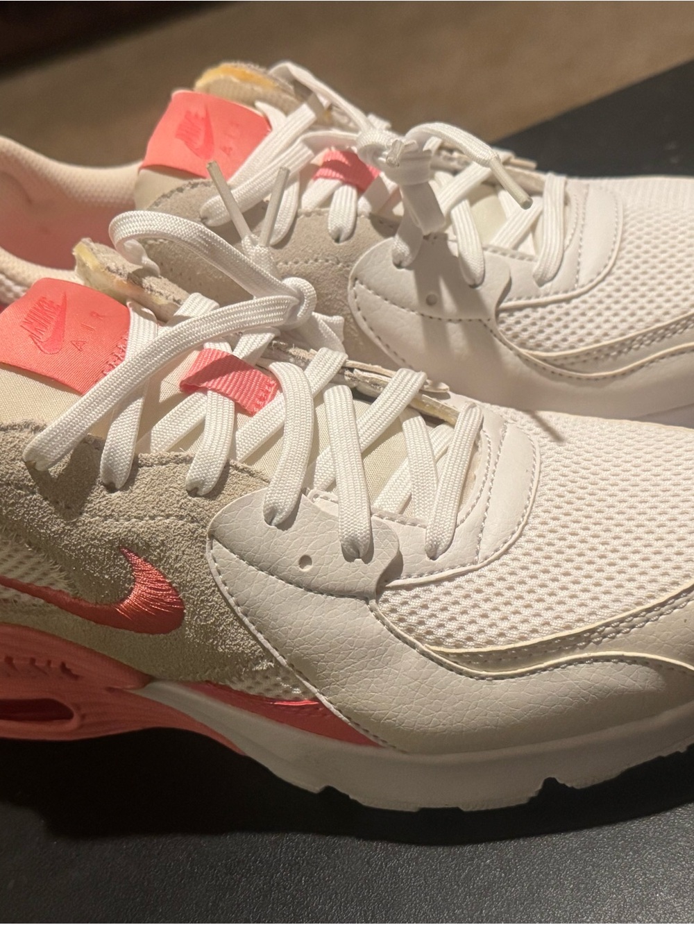 Nike Women’s White and Coral Athletic Sneakers